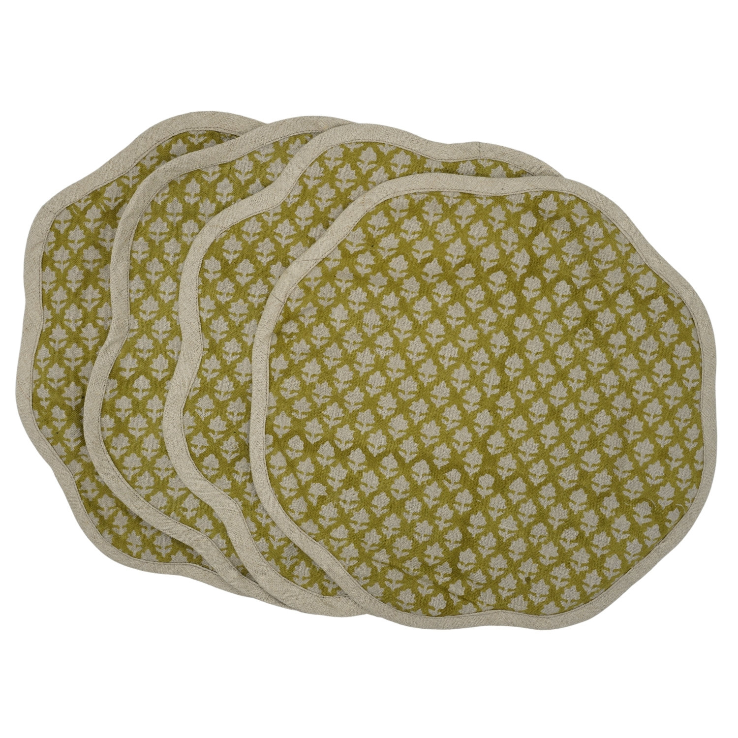 Fabdivine 15"Chic Scalloped Table Mats - Pink City | Wayfair